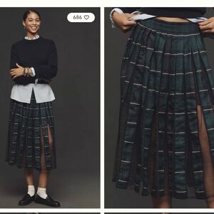 NWT Maeve Pleated Tulle Knee-Length Skirt